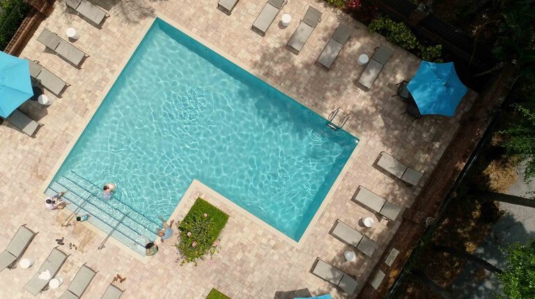 Overhead View of Sparkling Pool